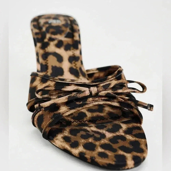 Zara Leopard Print Heeled Sandals - Size EU 37 (US 6.5-7) NWT - Picture 3 of 7